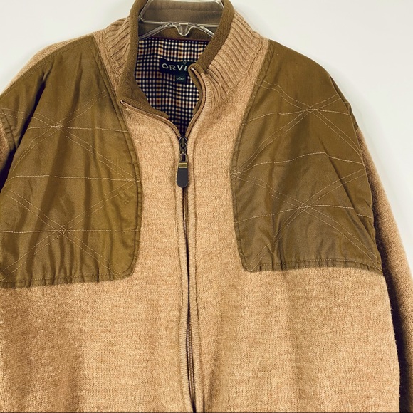 Orvis Men’s tweed Wool Zip Bomber Jacket - Picture 2 of 14